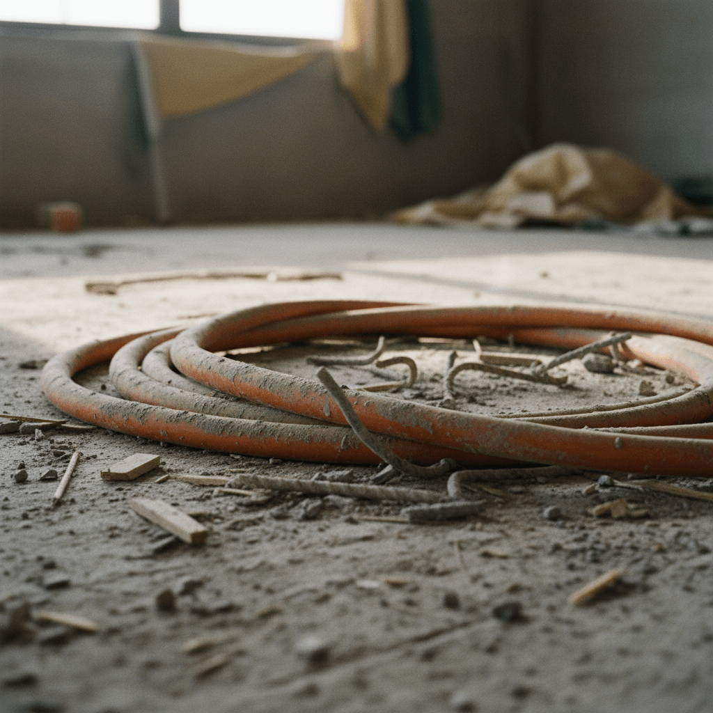 Baustromkabel auf einer Baustelle